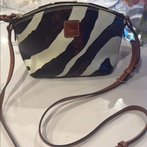 Dooney & Bourke Zebra Print Crossbody Bag in Black, White & Brown